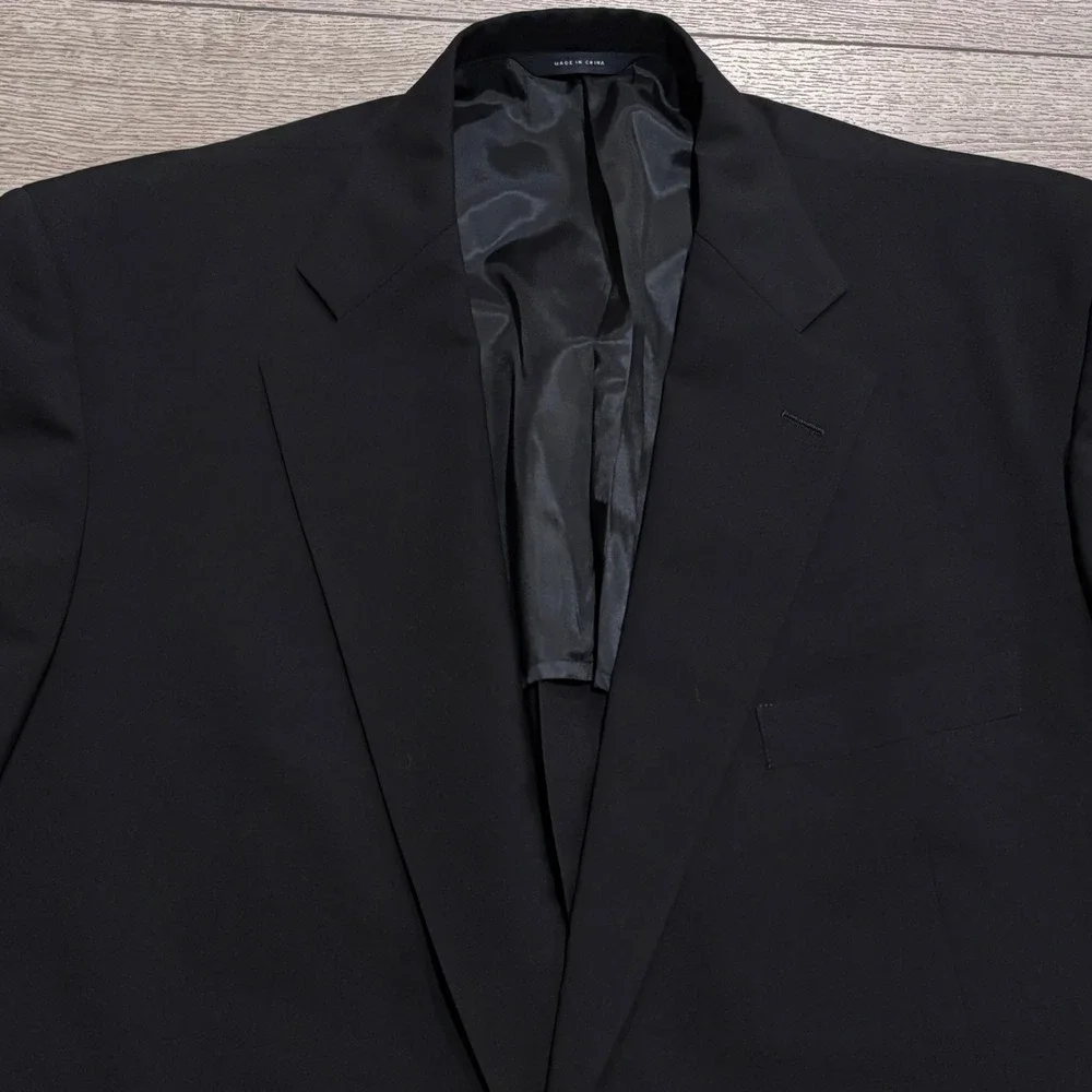 Brooks Brothers Blazer Mens 46R Black BrooksCool Two Button Suit Jacket Business
